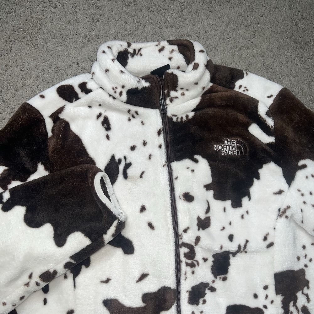The North Face Summit Series Cow Print Fleece Jacket Womens M Full Zip